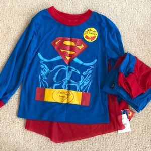 Superman pajamas with cape - shirt and pants